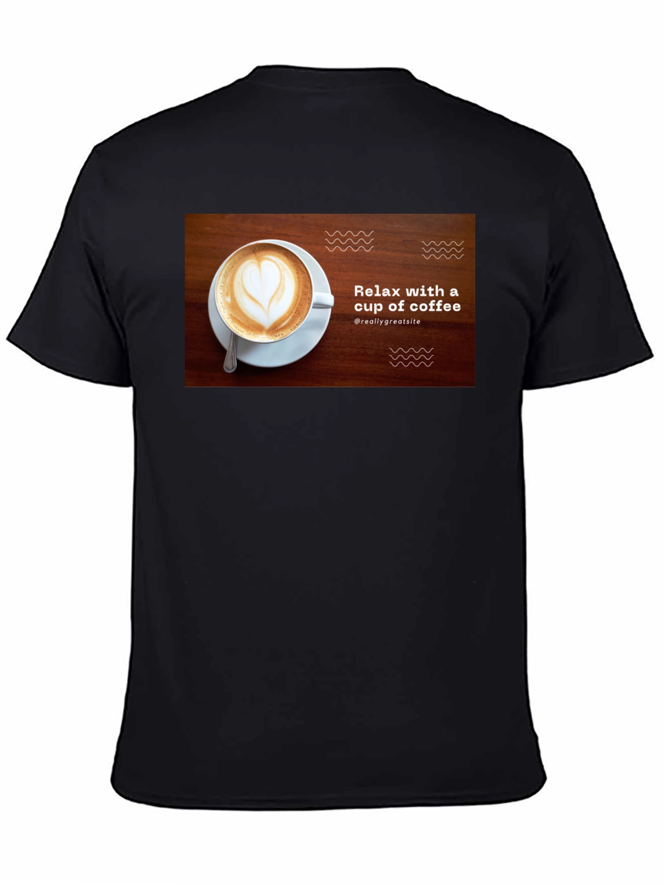 Relax with Coffee Black T-Shirt