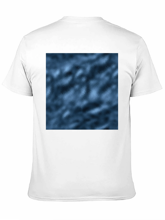Mens Black T-Shirt with Abstract Blue Pattern