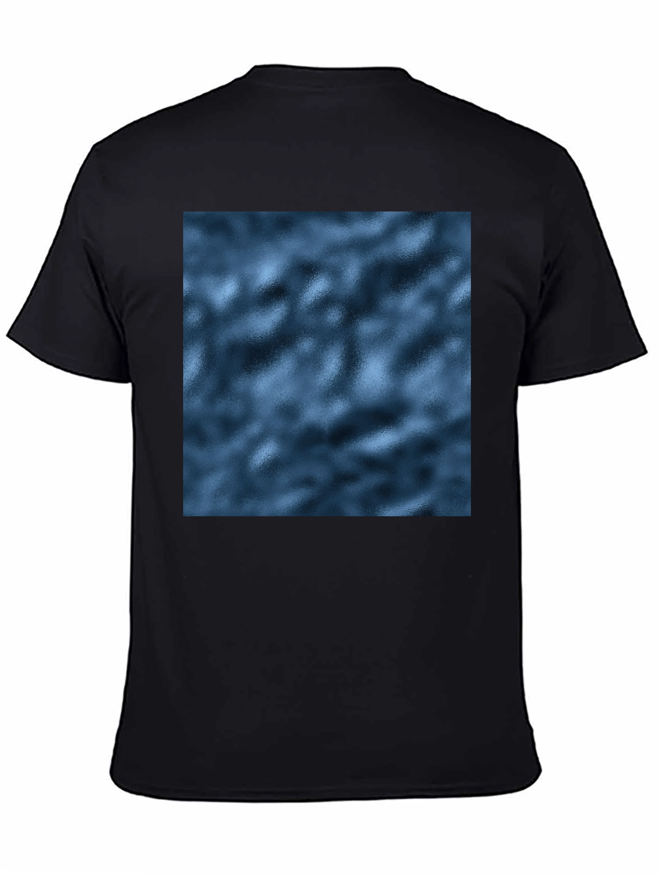 Mens Black T-Shirt with Abstract Blue Pattern