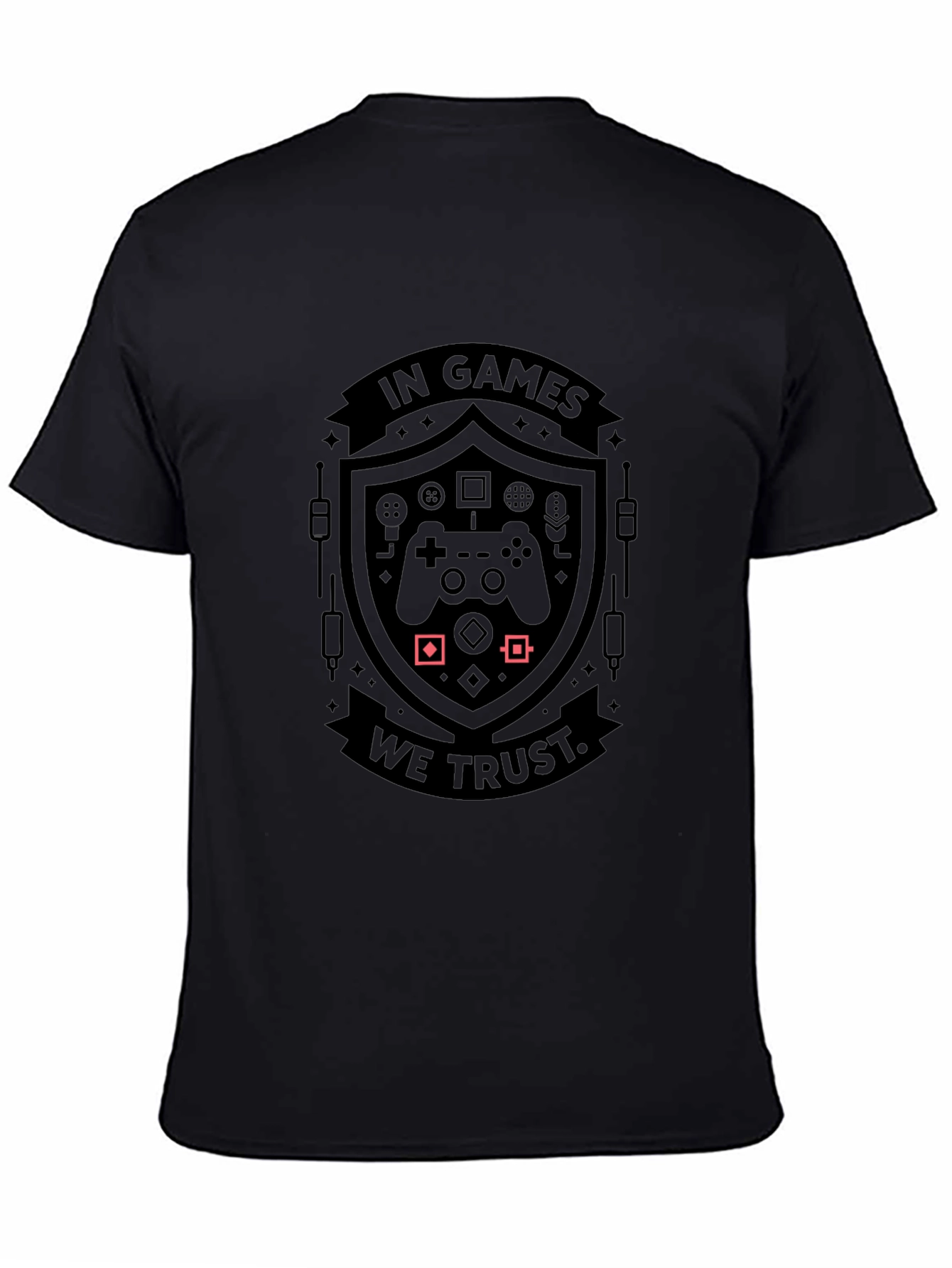 In Games We Trust Black Graphic Tee