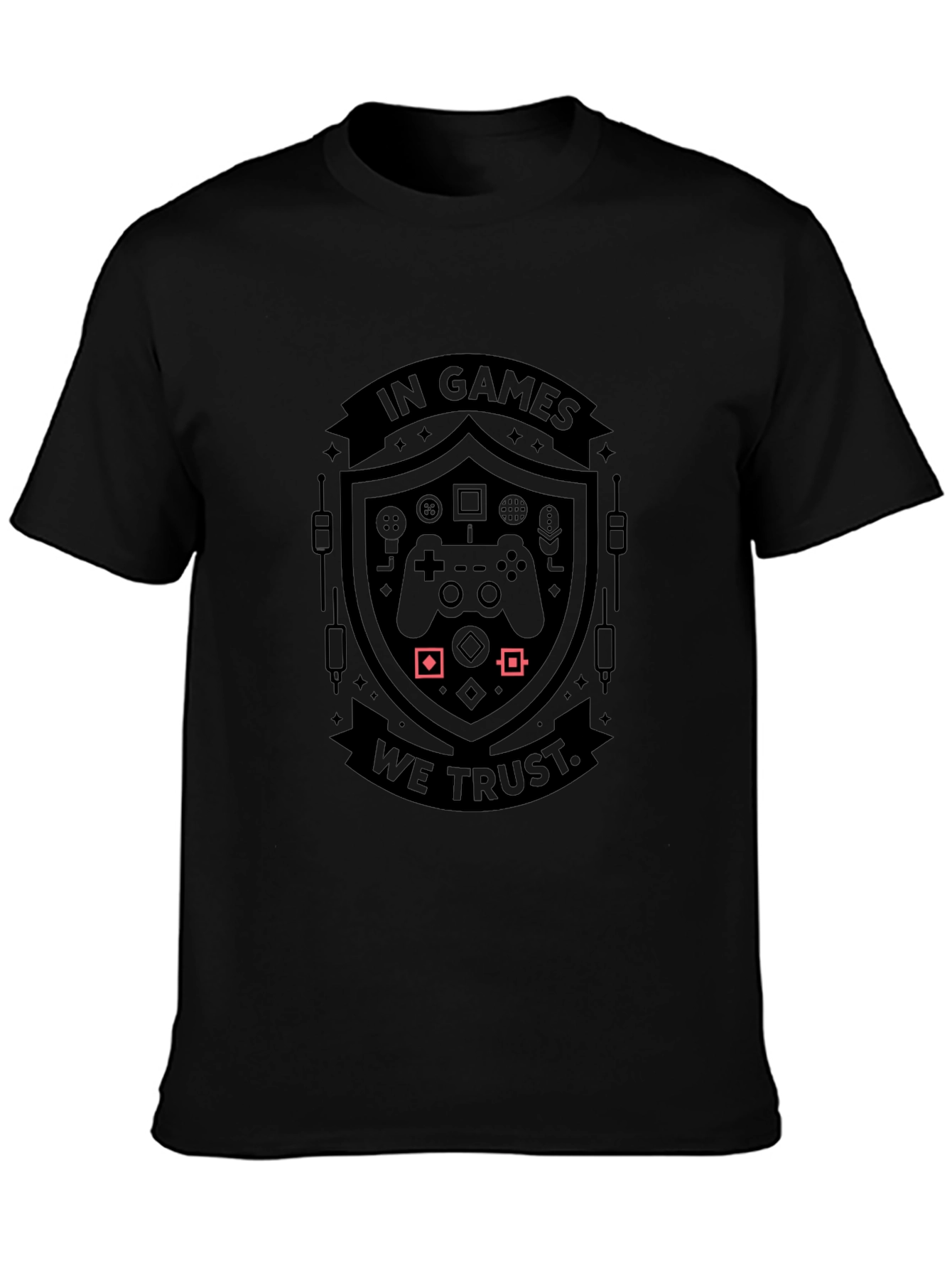 In Games We Trust Black Graphic Tee