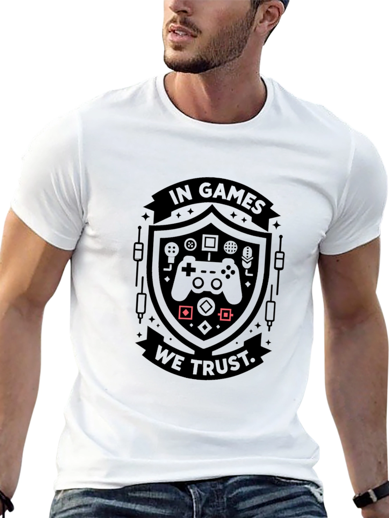In Games We Trust Black Graphic Tee