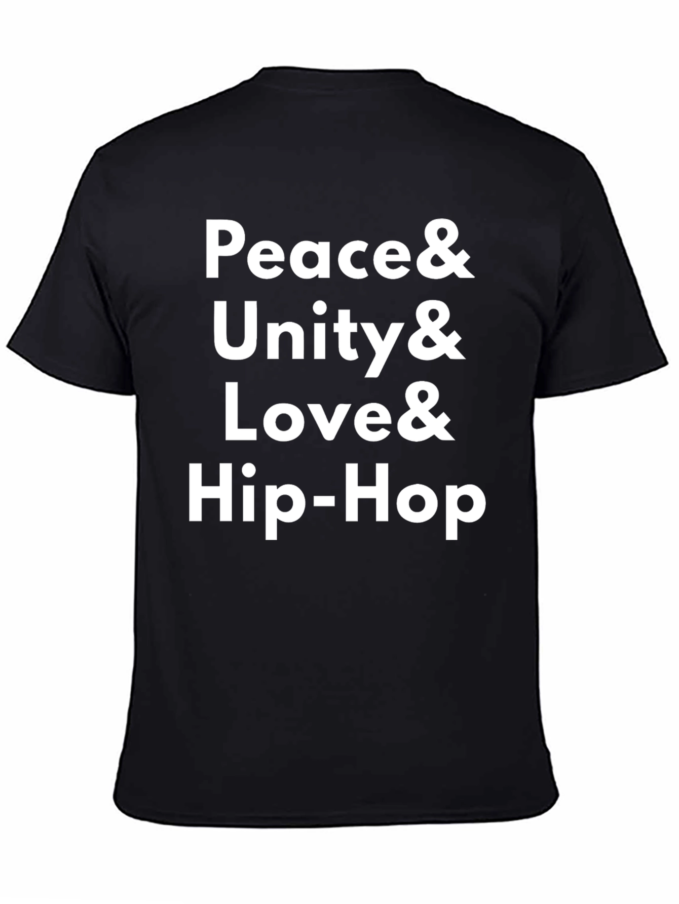 Peace Unity Love Hip-Hop Black T-Shirt