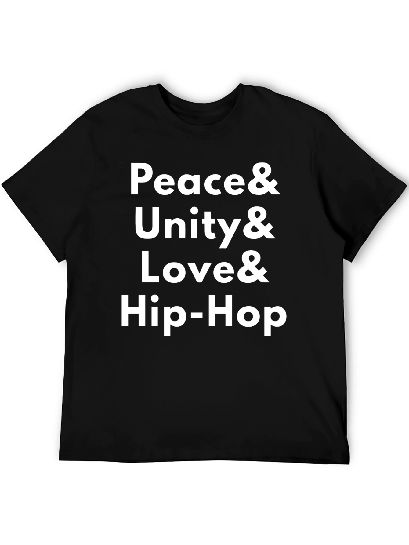 Peace Unity Love Hip-Hop Black T-Shirt