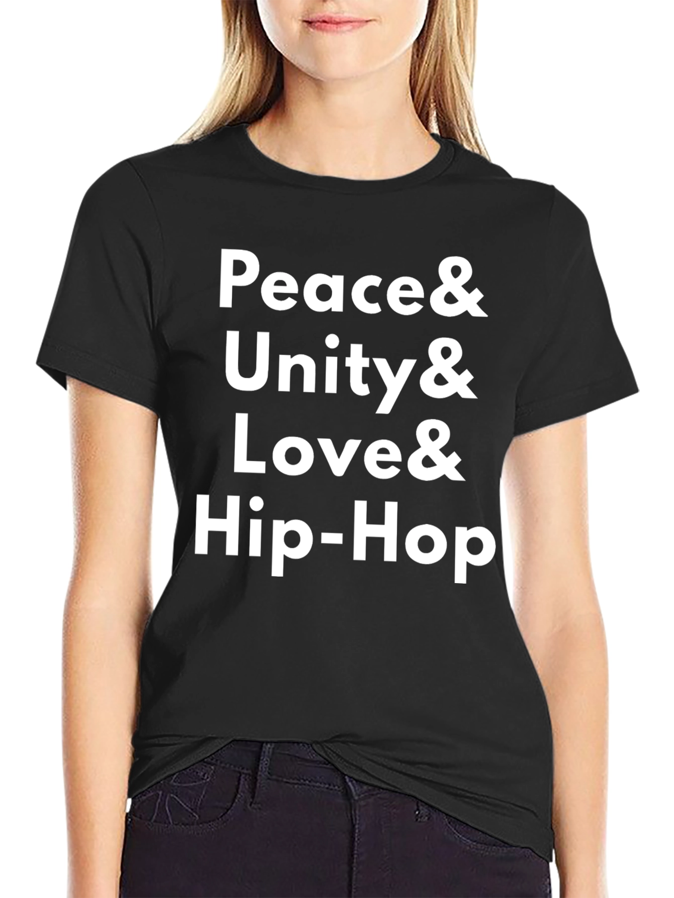 Peace Unity Love Hip-Hop Black T-Shirt