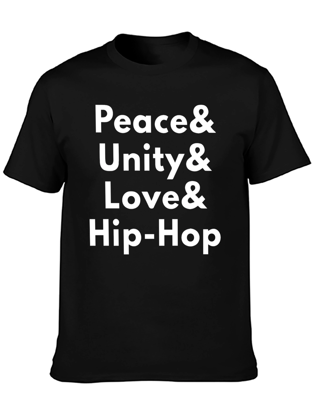 Peace Unity Love Hip-Hop Black T-Shirt