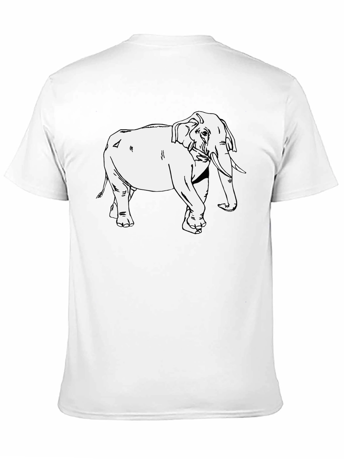 Elephant Graphic Print T-Shirt - Casual Black Tee