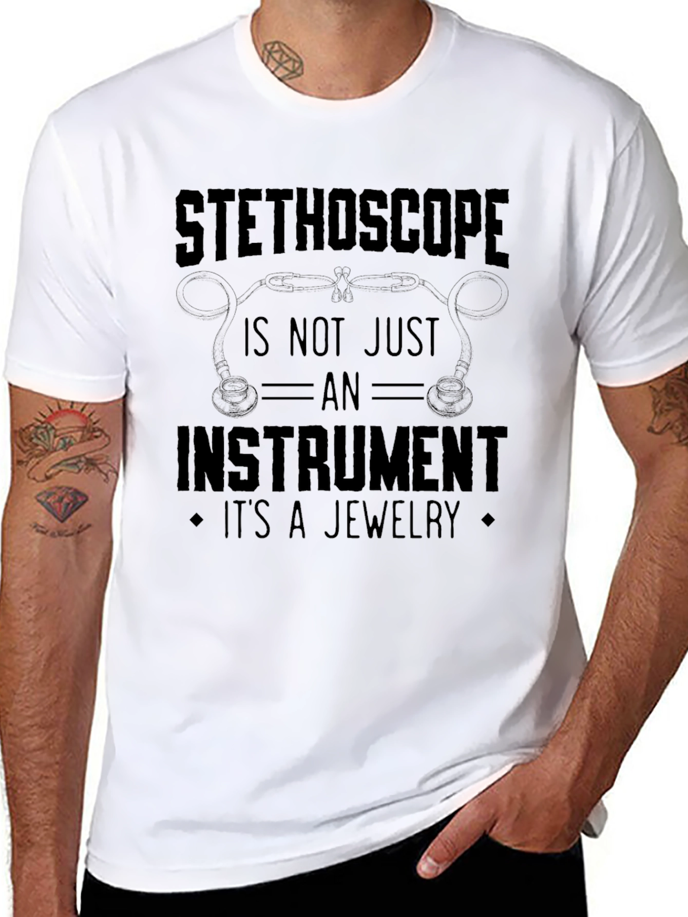 Stethoscope Jewelry T-Shirt - Medical Instrument Tee