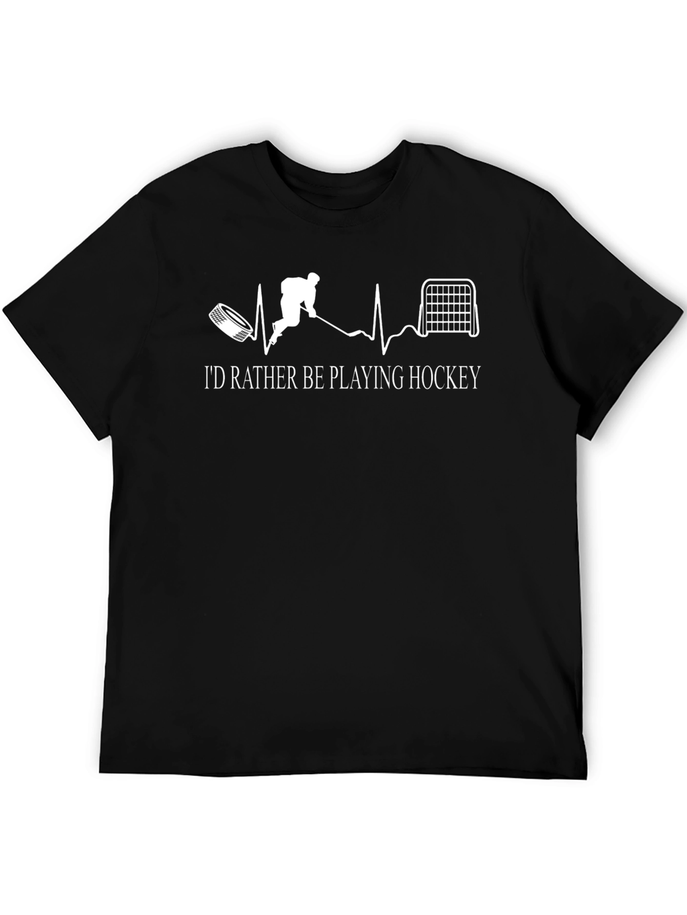 Hockey Heartbeat Graphic Tee - Id Rather Be Playing