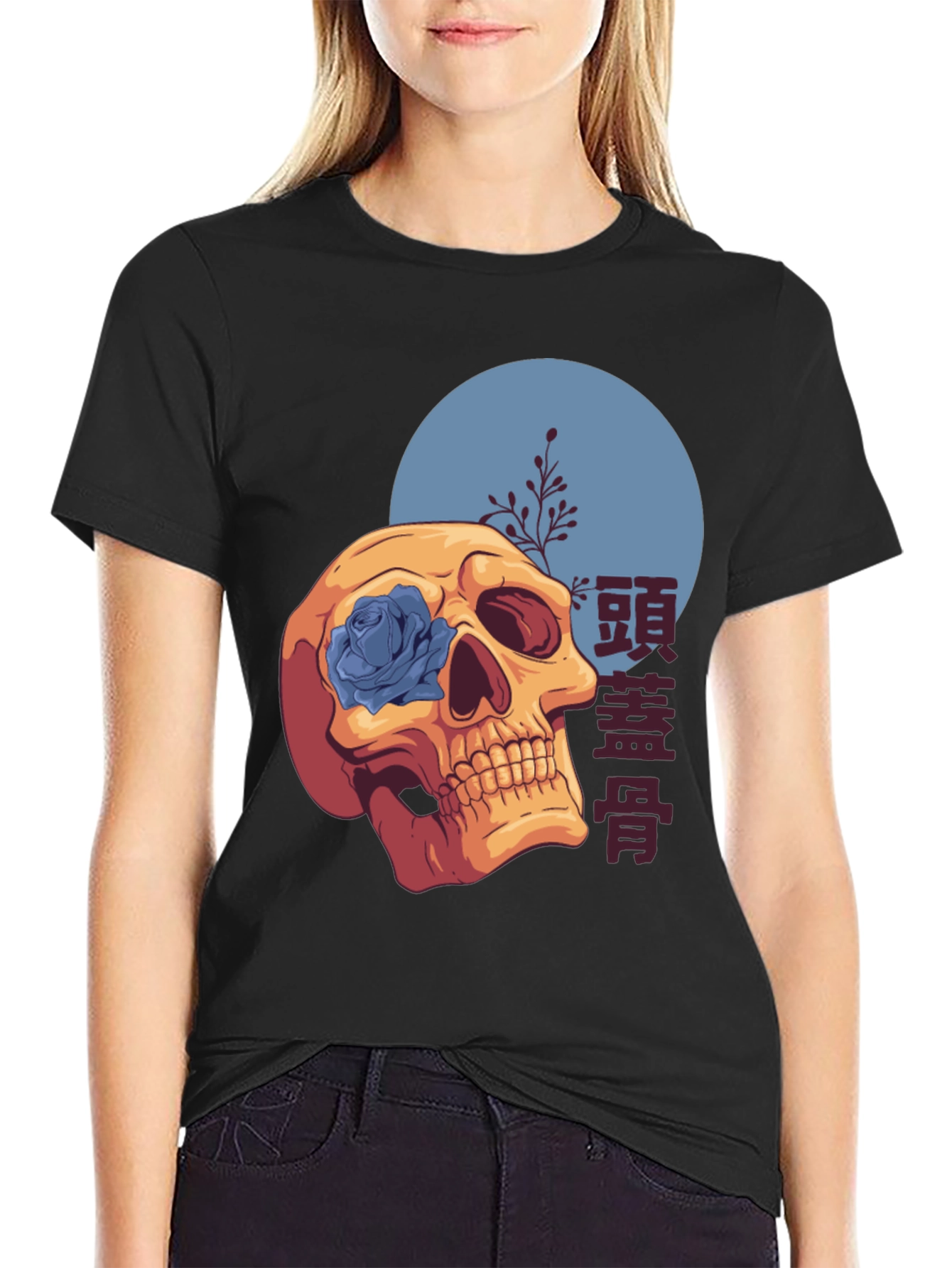 Skull & Rose Graphic T-Shirt - Unique Design