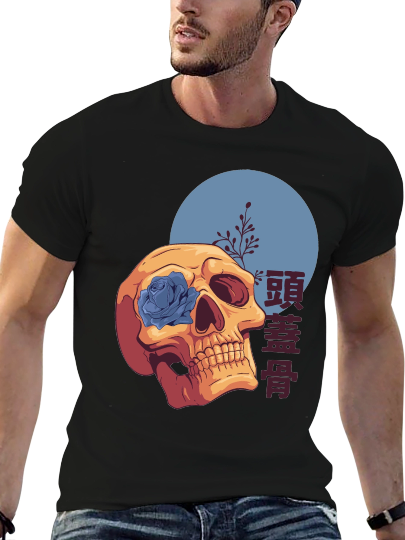 Skull & Rose Graphic T-Shirt - Unique Design