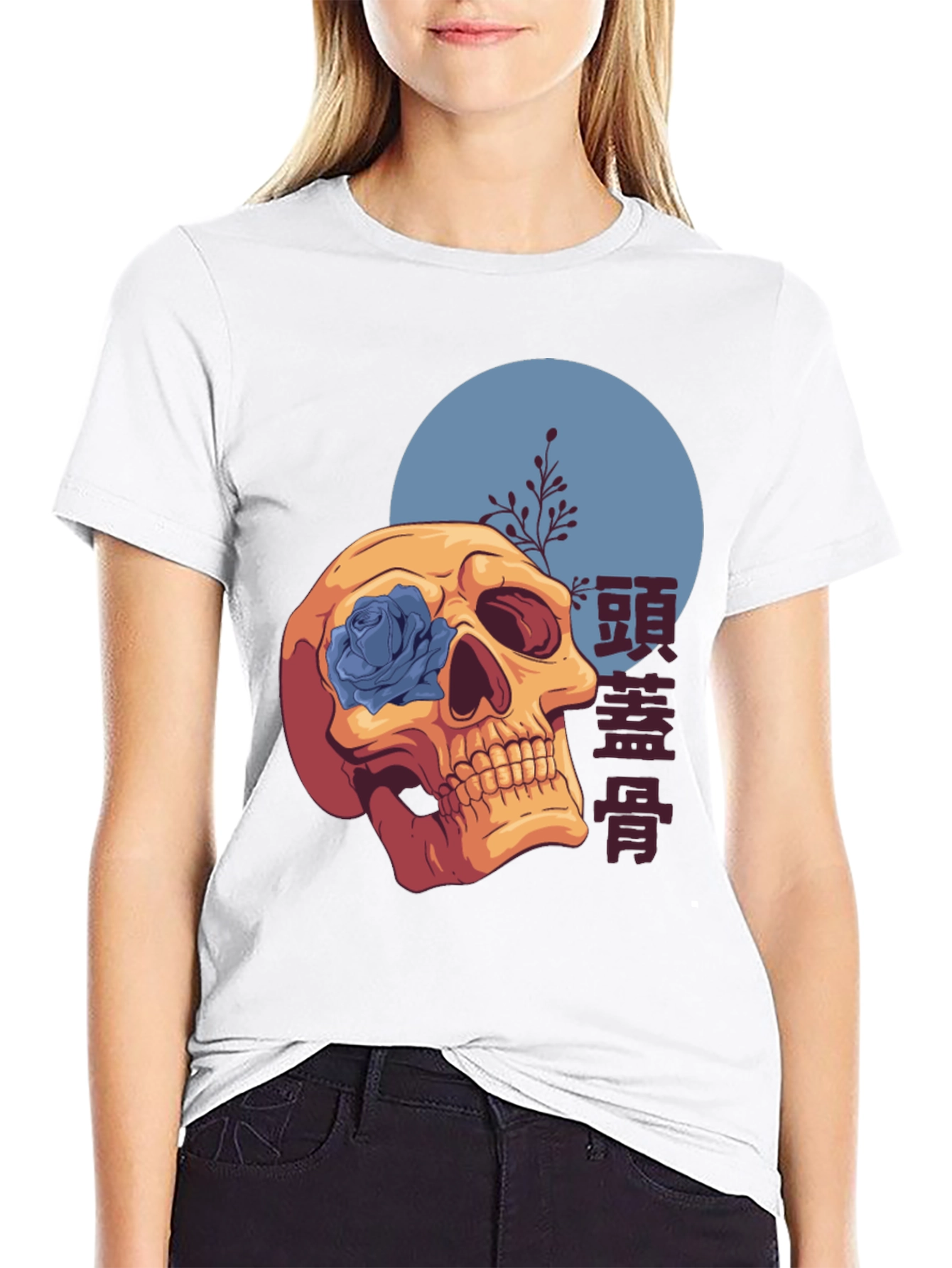 Skull & Rose Graphic T-Shirt - Unique Design