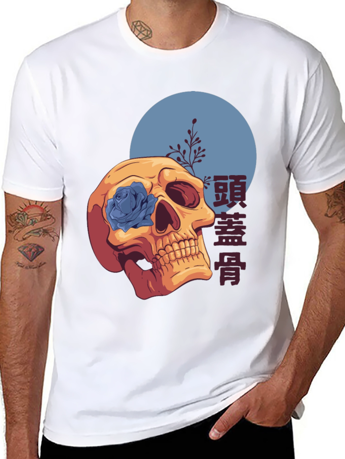 Skull & Rose Graphic T-Shirt - Unique Design