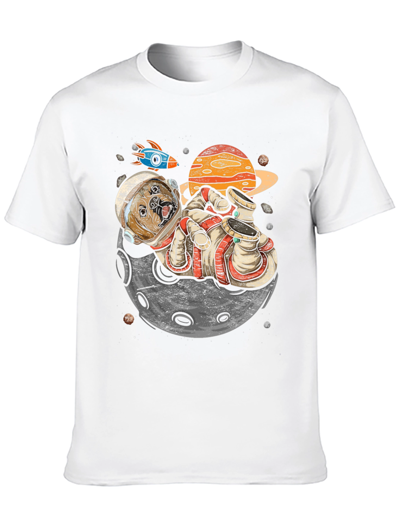 Astronaut Dog on the Moon Graphic Tee
