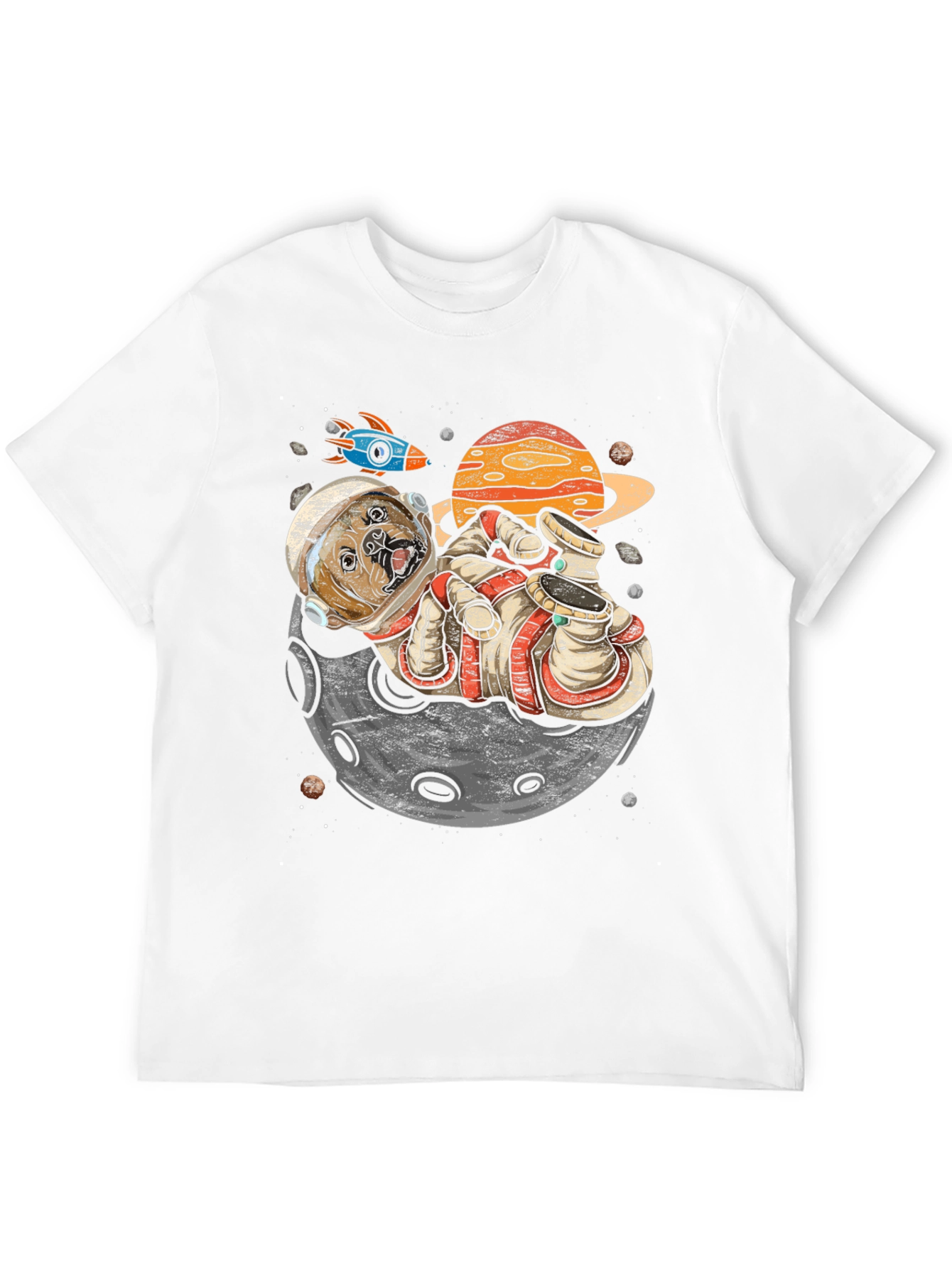 Astronaut Dog on the Moon Graphic Tee
