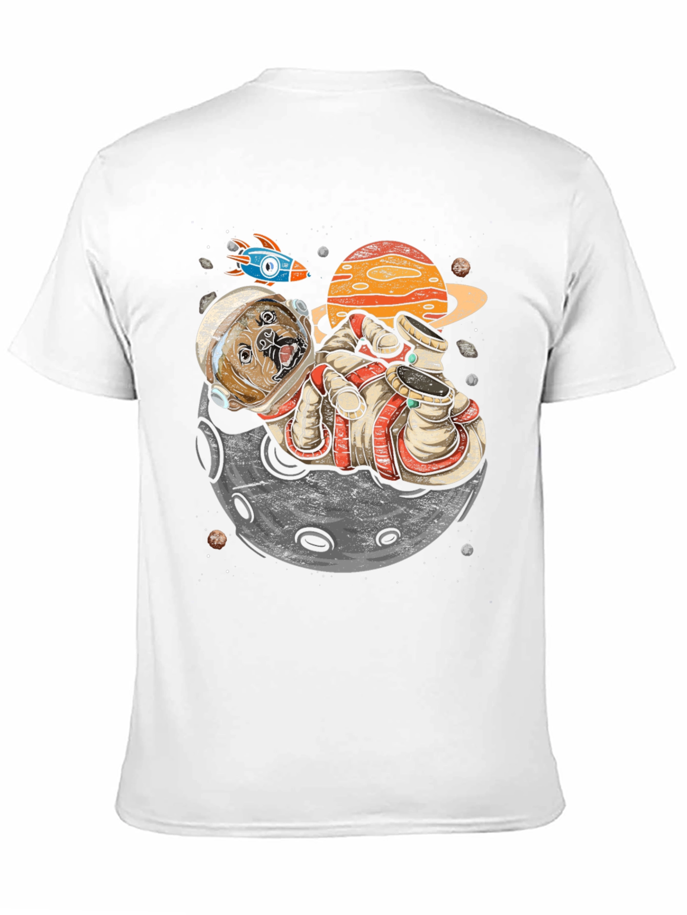 Astronaut Dog on the Moon Graphic Tee