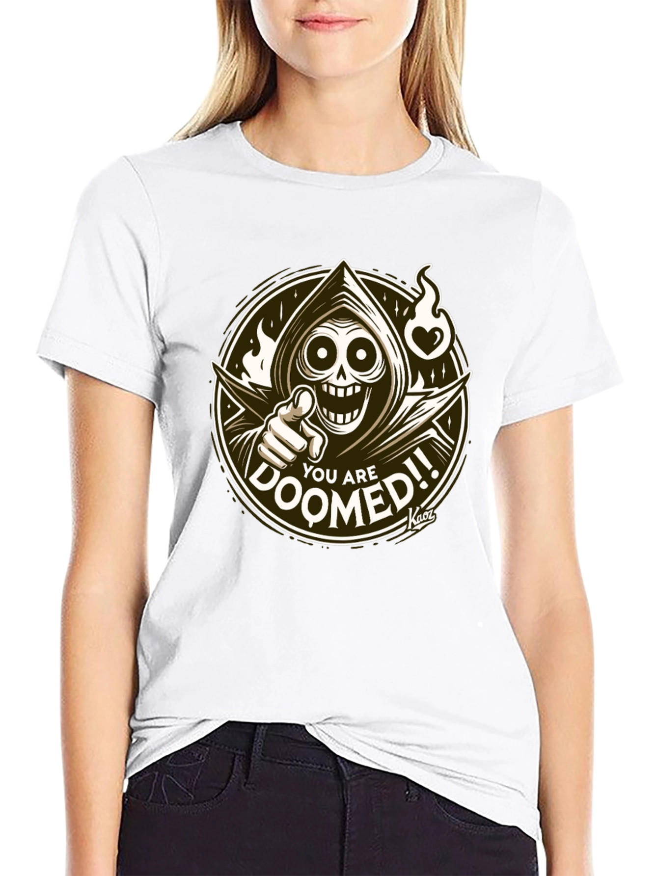 You Are Doomed Graphic Tee - Grim Reaper Design