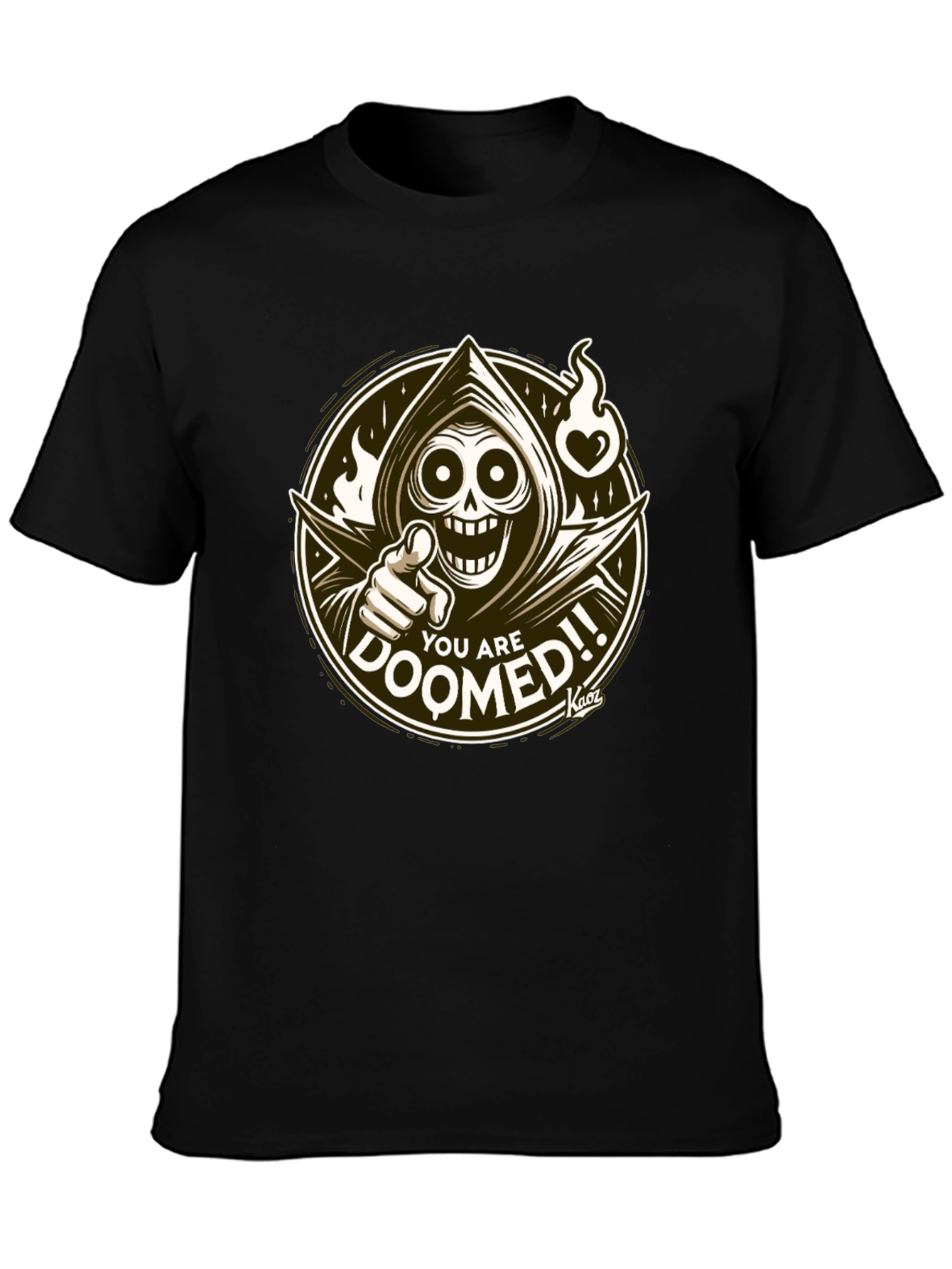 You Are Doomed Graphic Tee - Grim Reaper Design