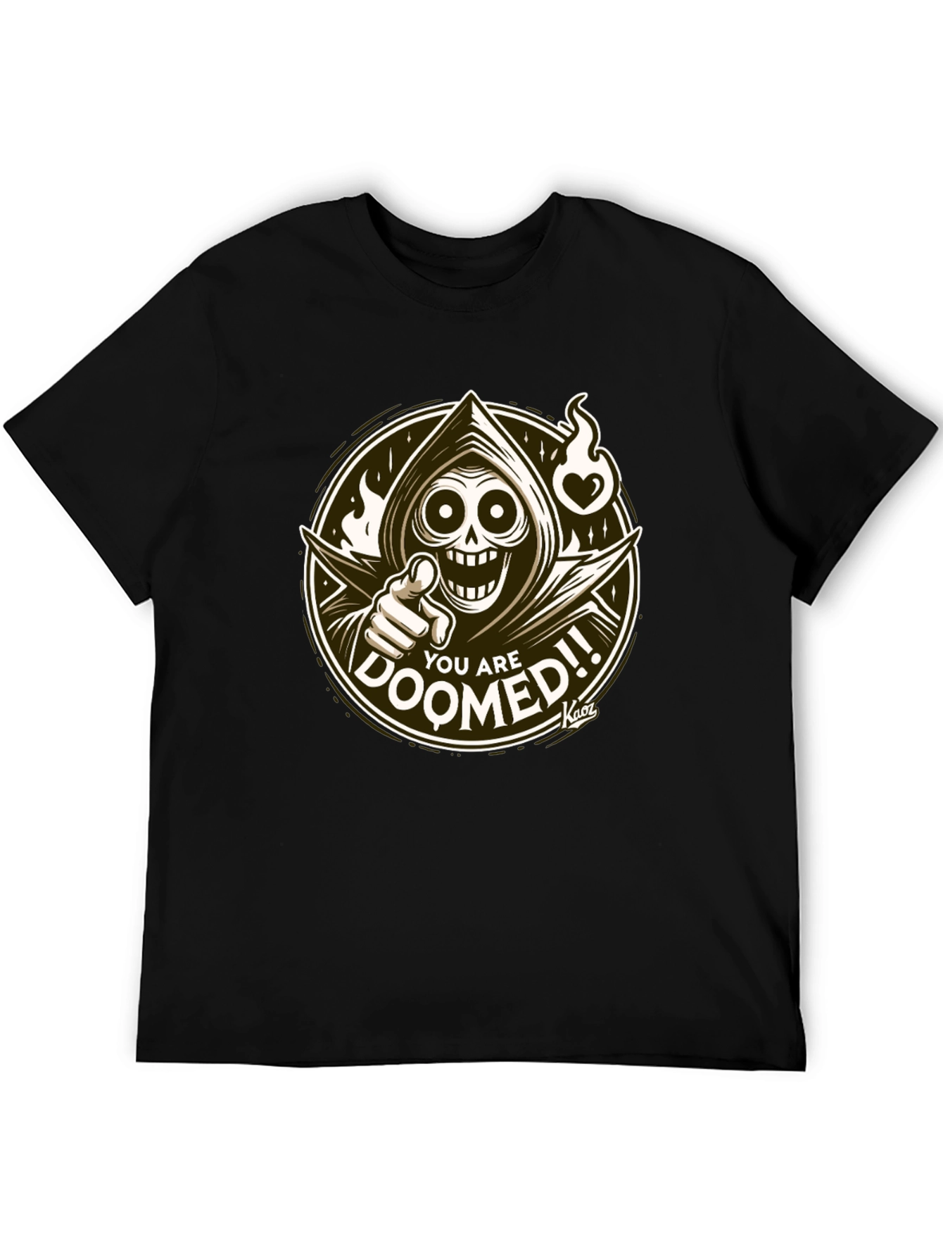 You Are Doomed Graphic Tee - Grim Reaper Design