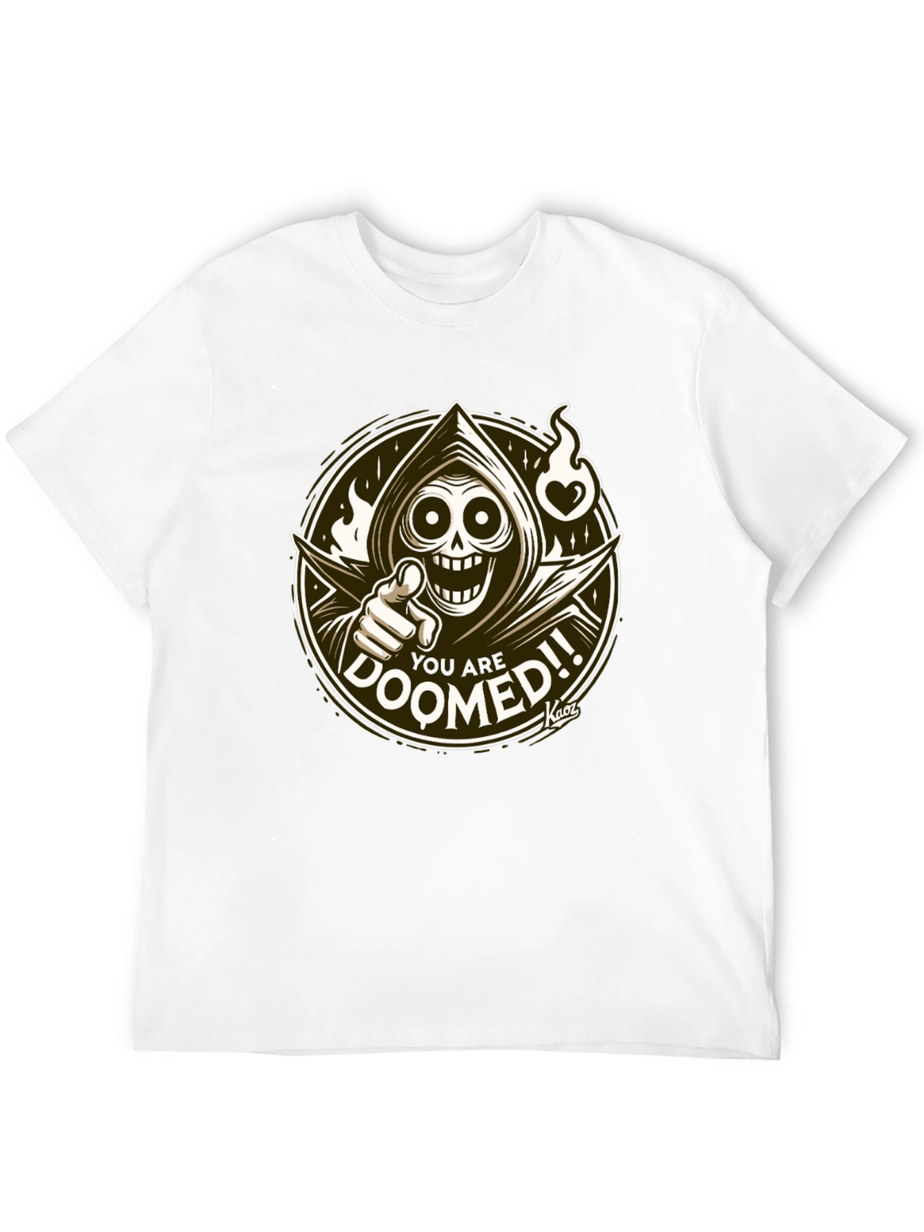 You Are Doomed Graphic Tee - Grim Reaper Design