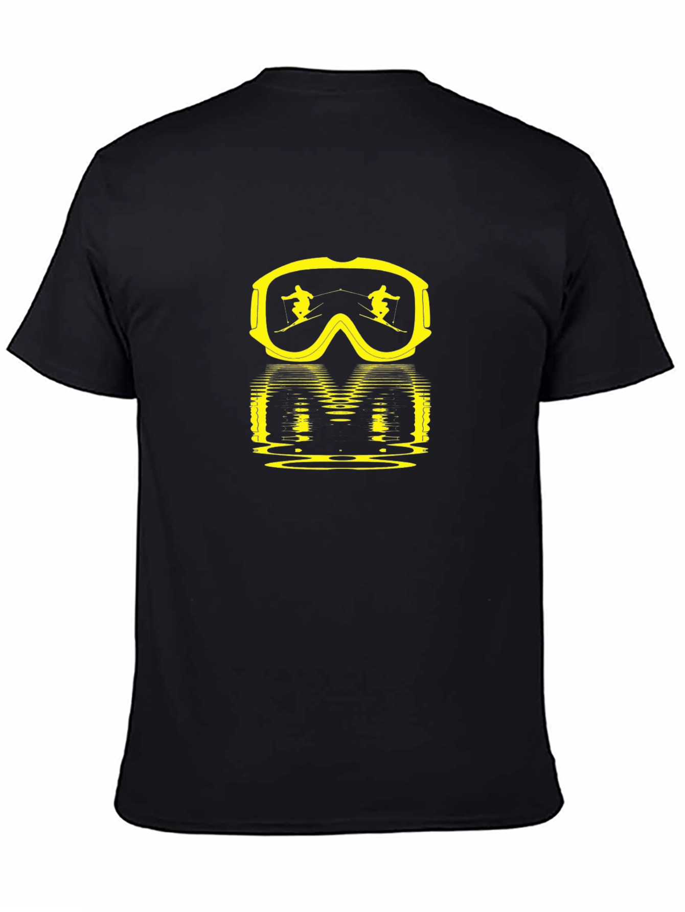 Ski Goggles Graphic Tee - Black Cotton Comfort