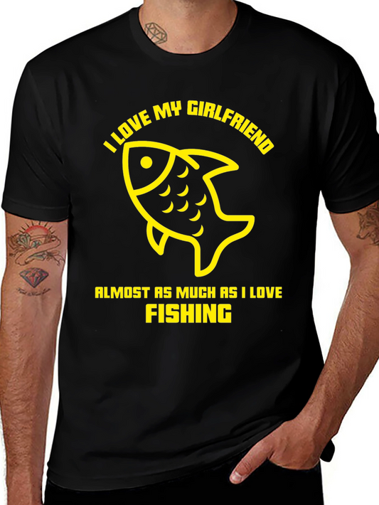 I Love Fishing Funny Graphic T-Shirt