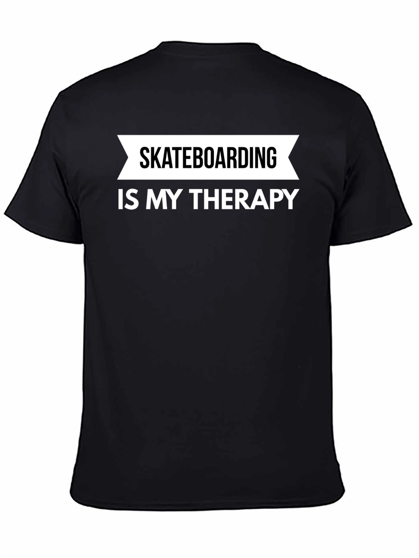Skateboarding is My Therapy T-Shirt - Black
