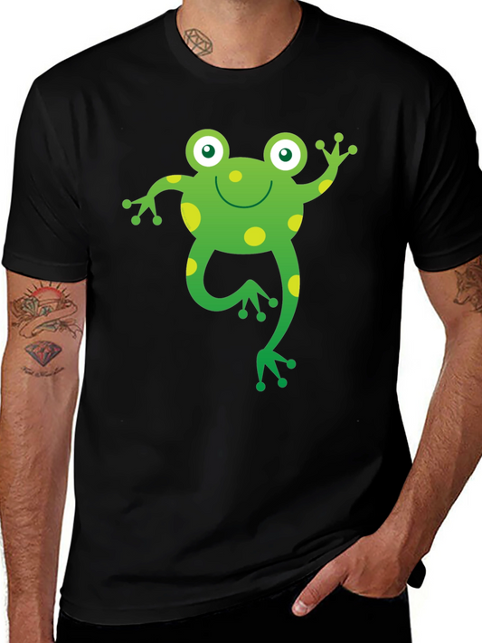 Fun Frog Graphic T-Shirt - Black Cotton Tee