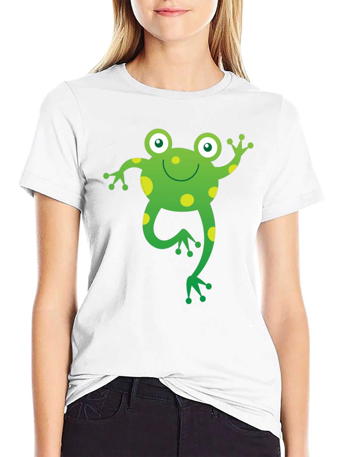 Fun Frog Graphic T-Shirt - Black Cotton Tee