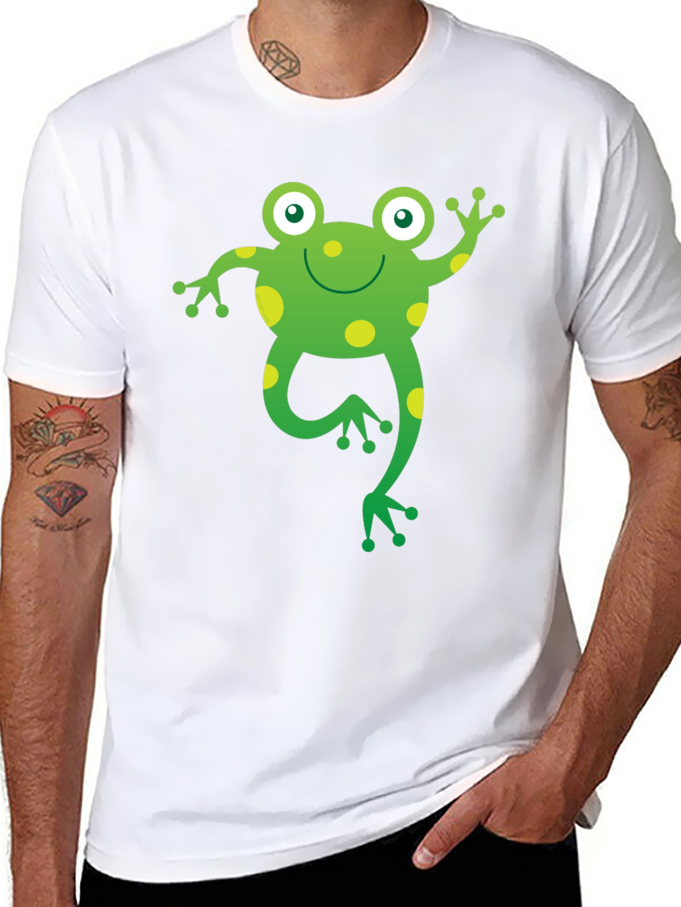 Fun Frog Graphic T-Shirt - Black Cotton Tee