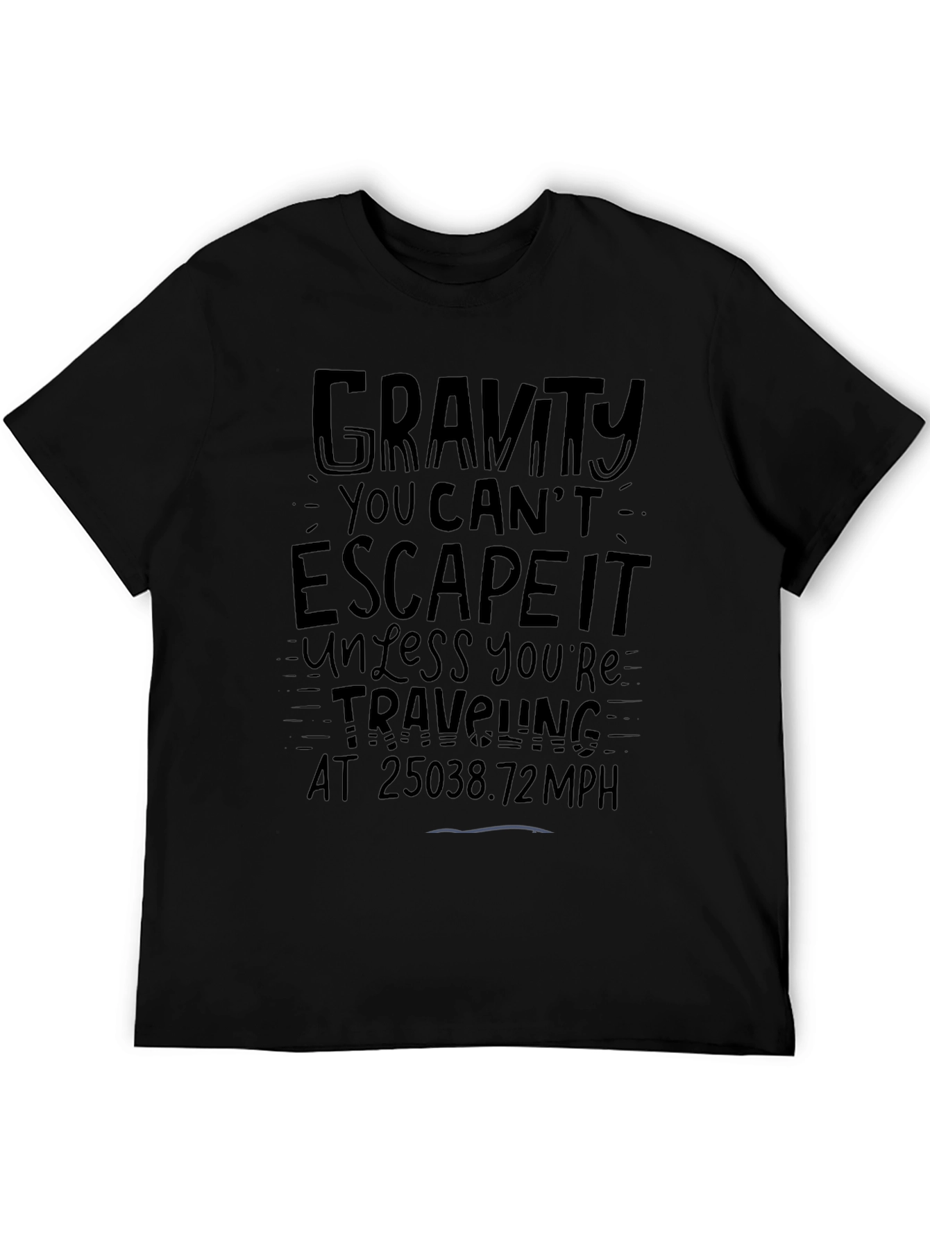 Gravity Escape Velocity Black Graphic Tee
