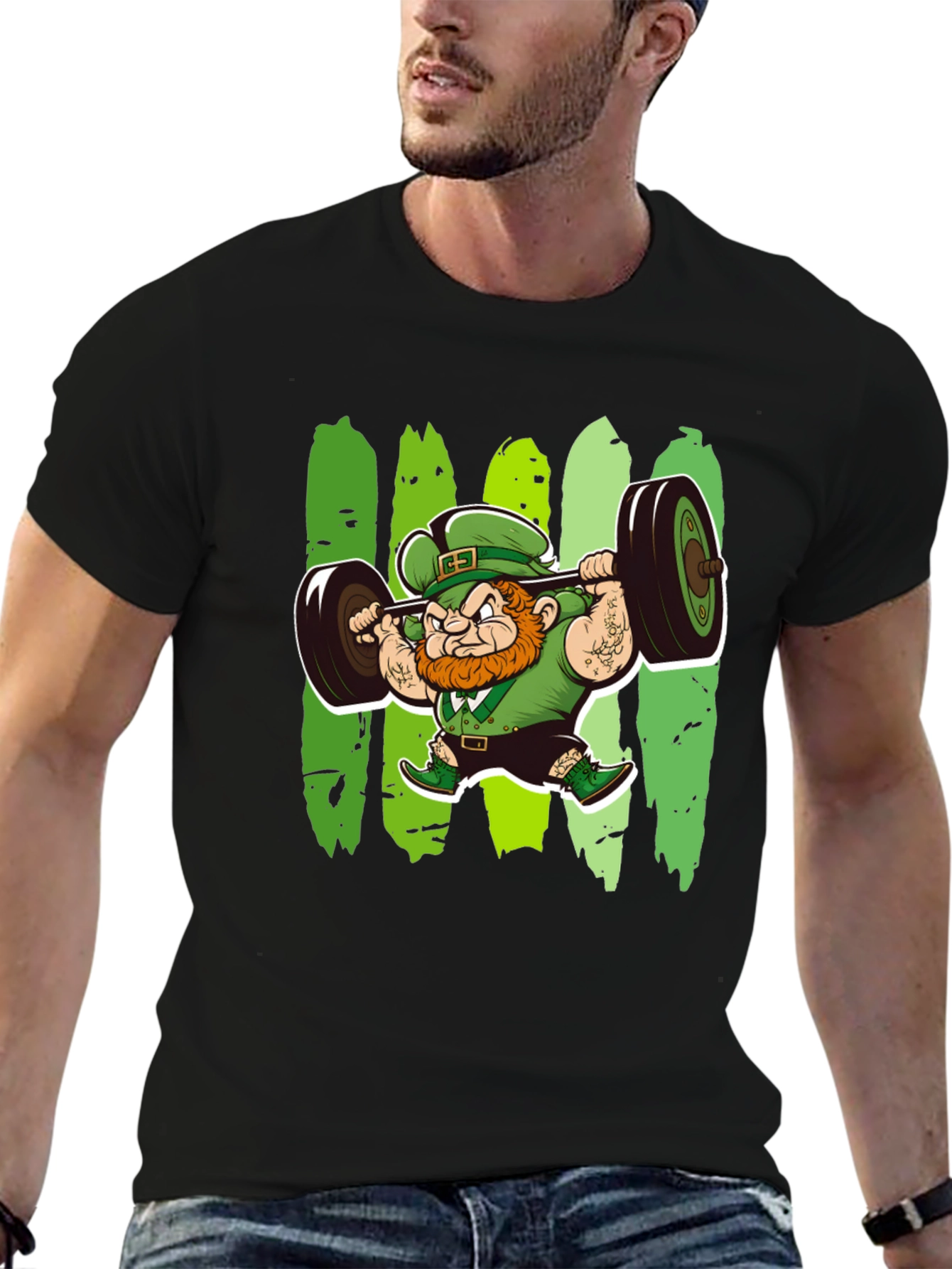 St. Patricks Day Leprechaun Lifting T-Shirt