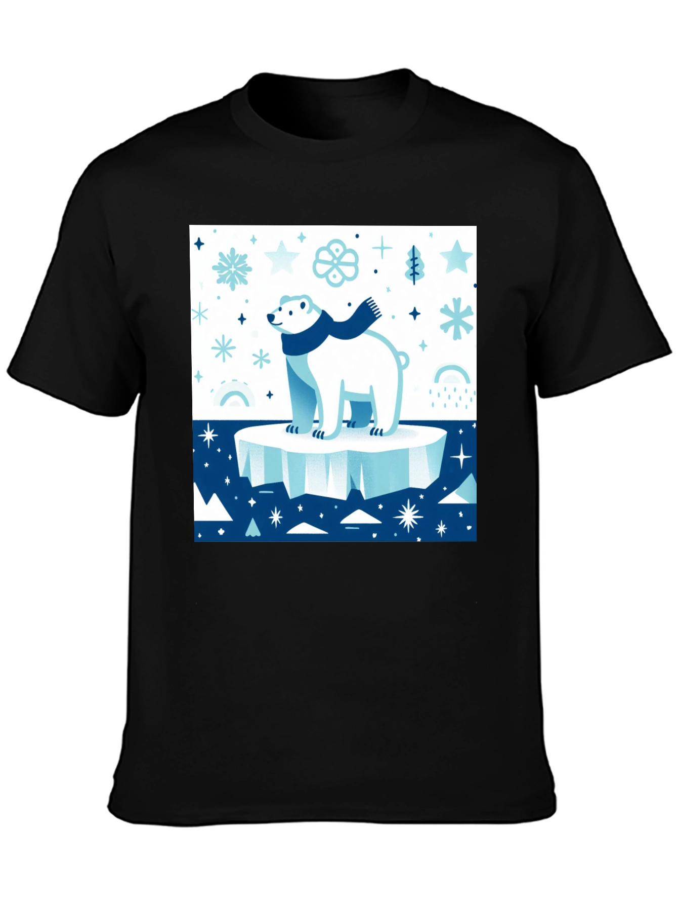 Polar Bear Winter Scene Graphic Tee