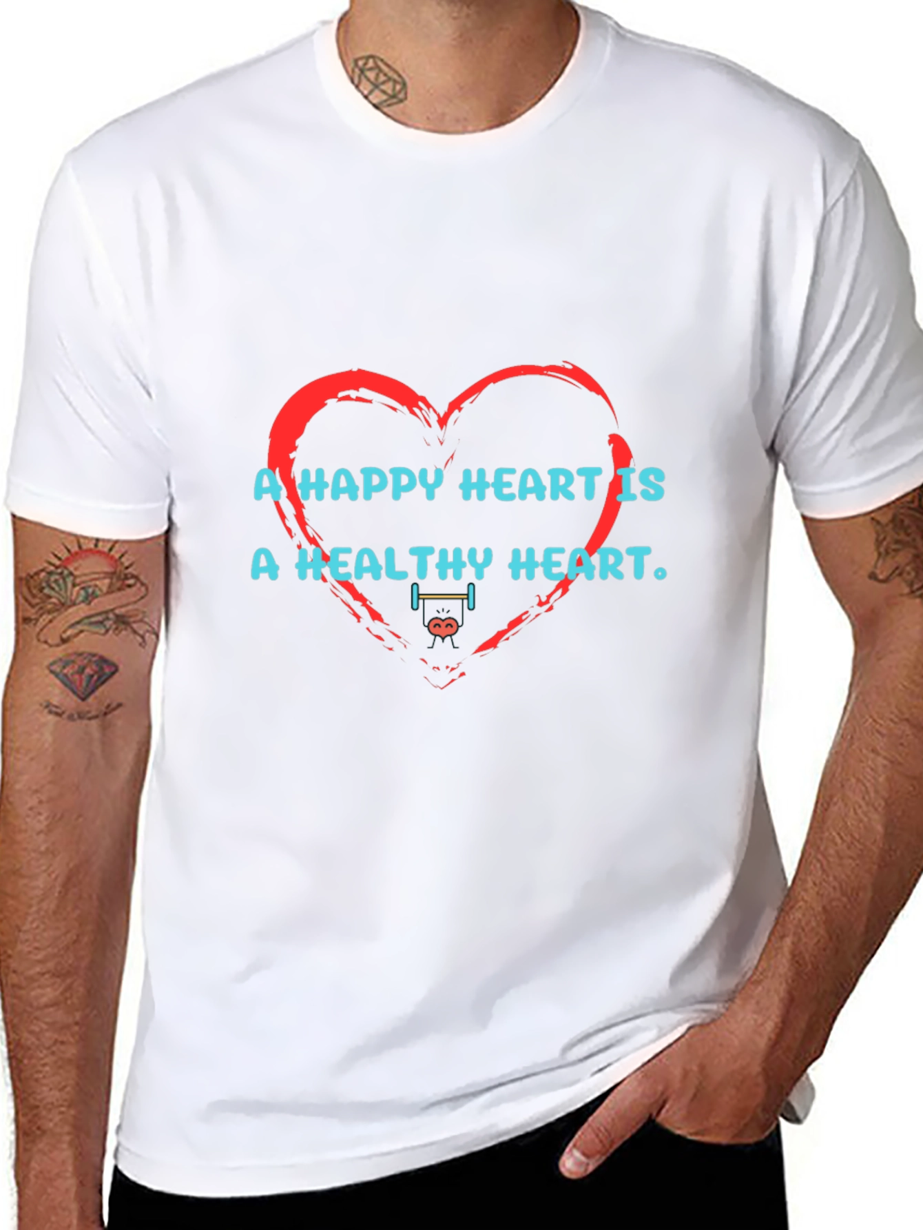 Happy Heart Healthy Heart Graphic T-Shirt