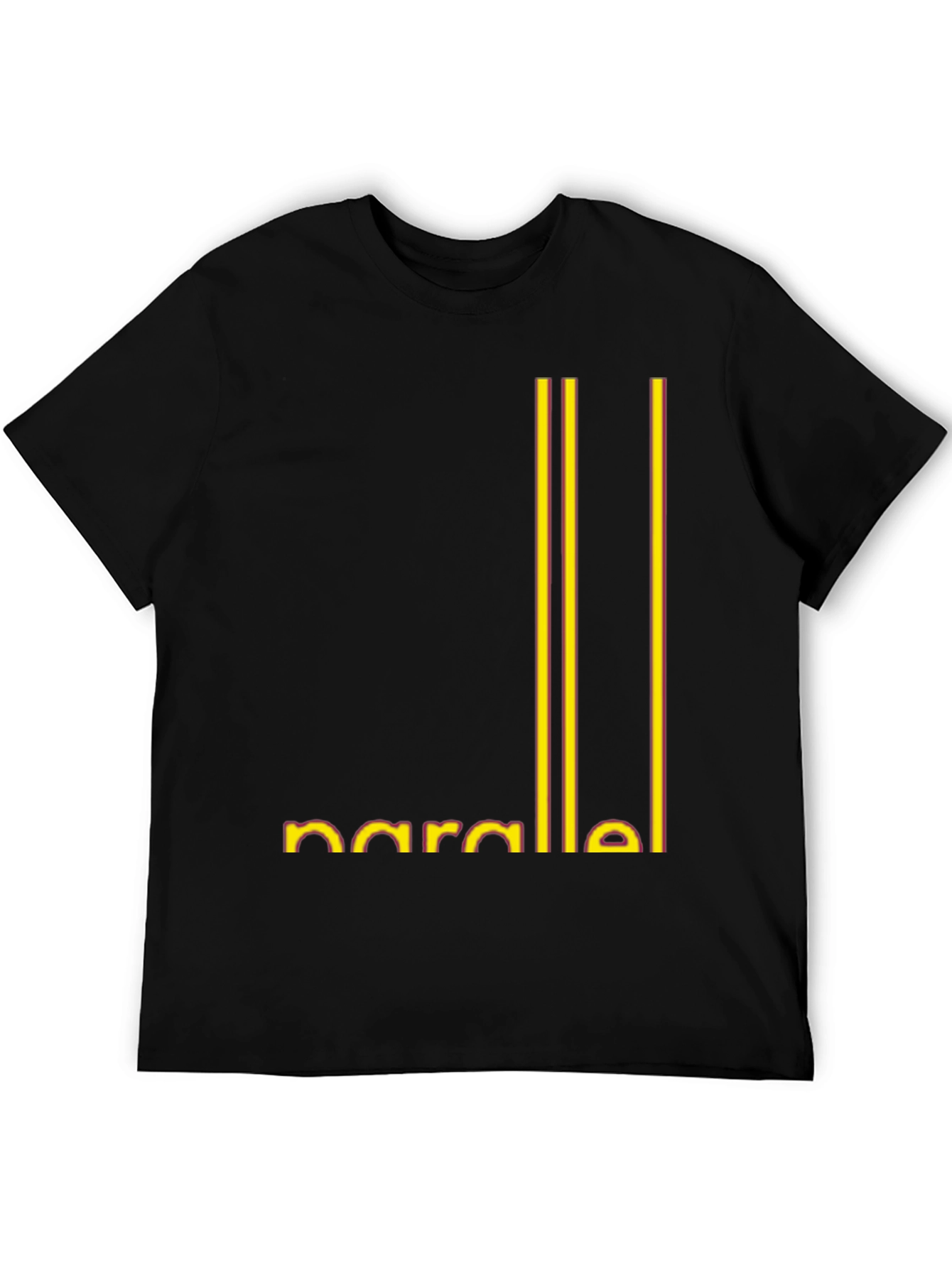Parallel Lines Graphic Black T-Shirt