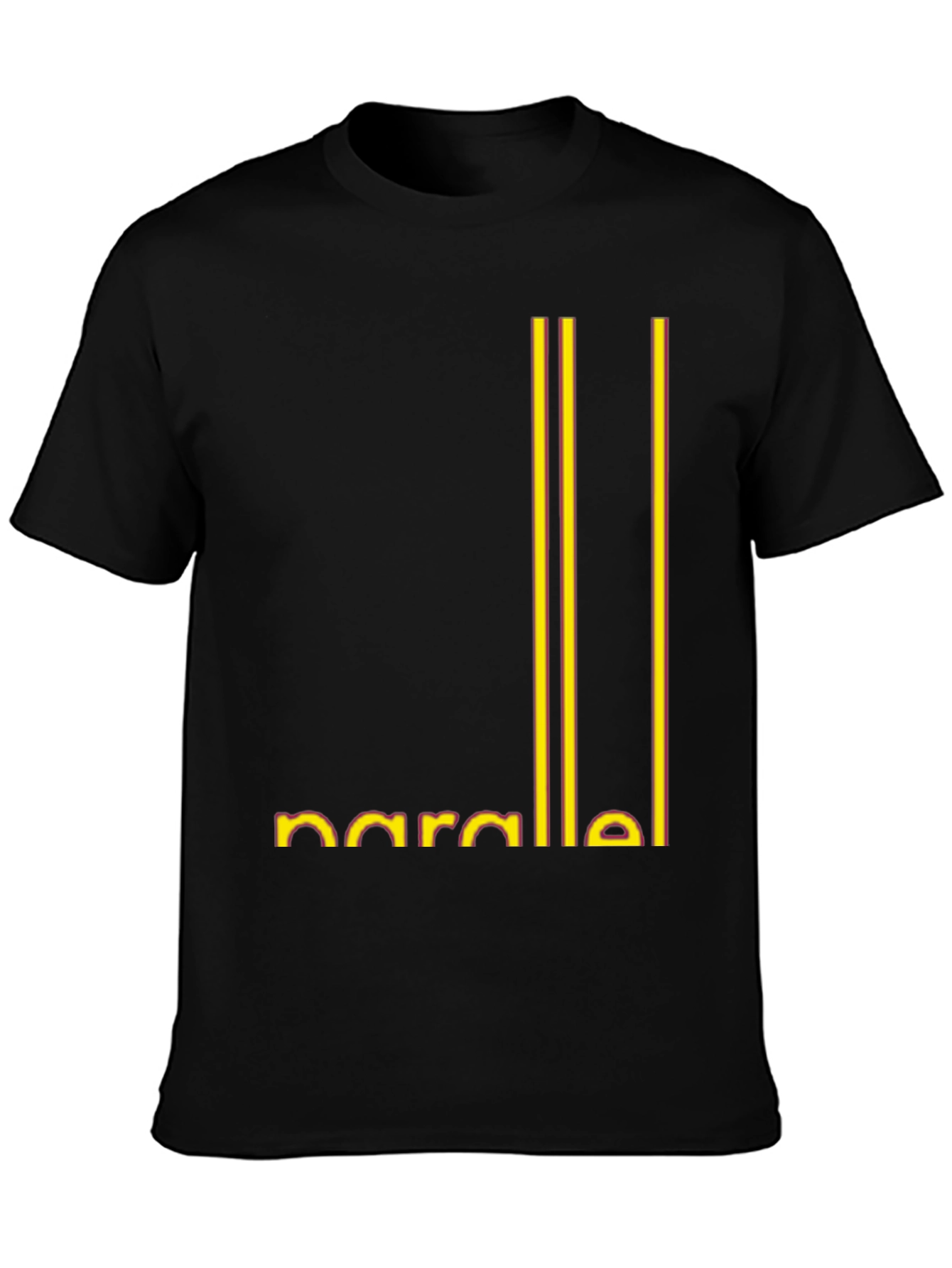 Parallel Lines Graphic Black T-Shirt