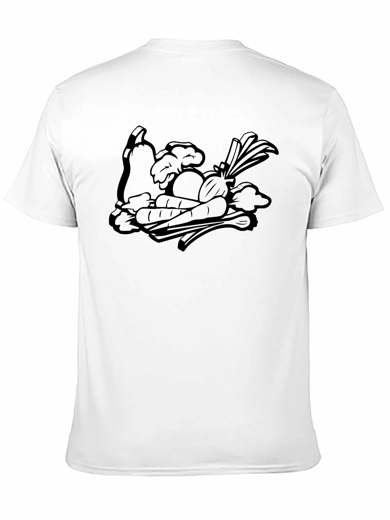 Whimsical Veggie Patch Graphic Tee - Black