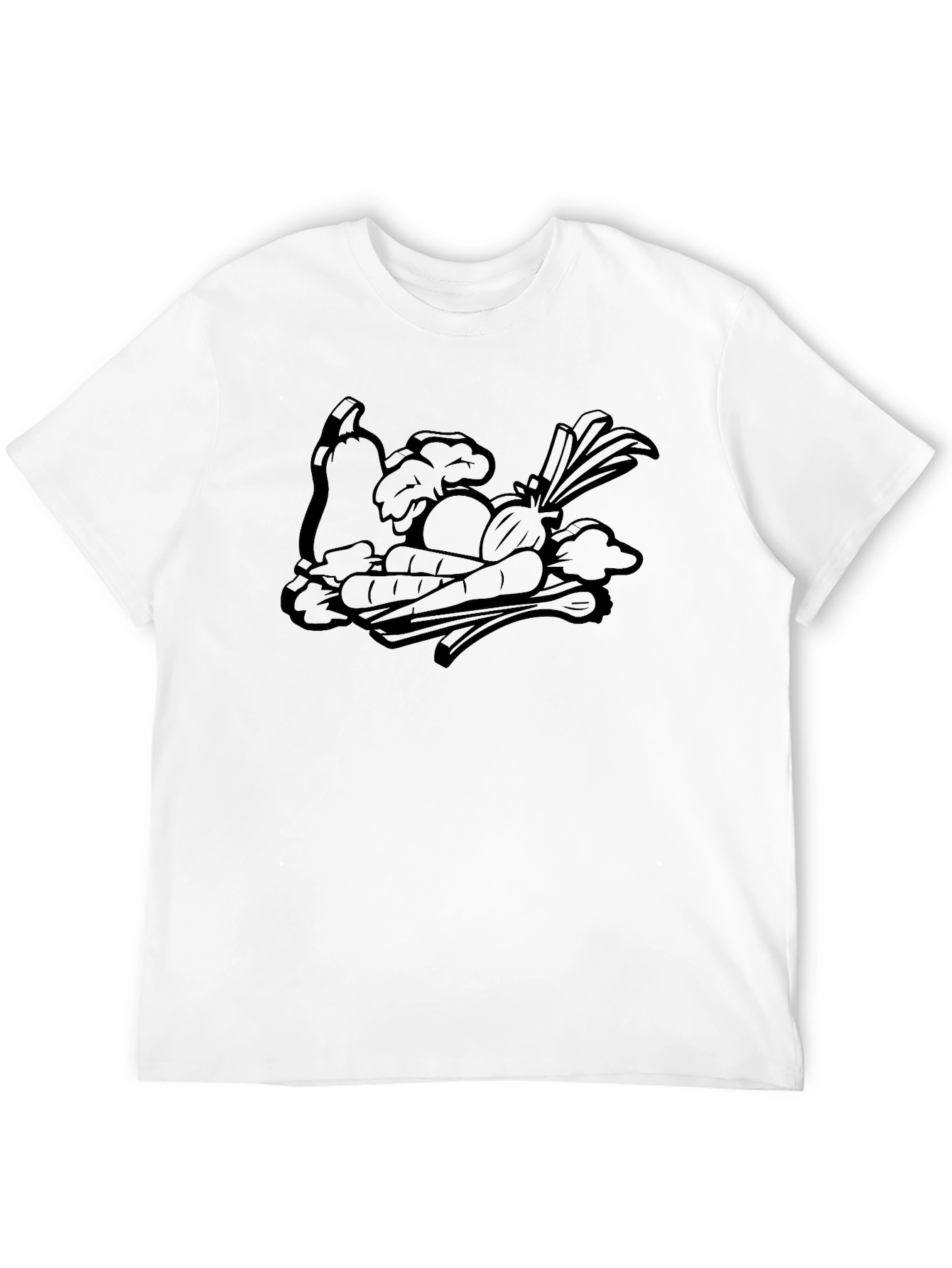 Whimsical Veggie Patch Graphic Tee - Black