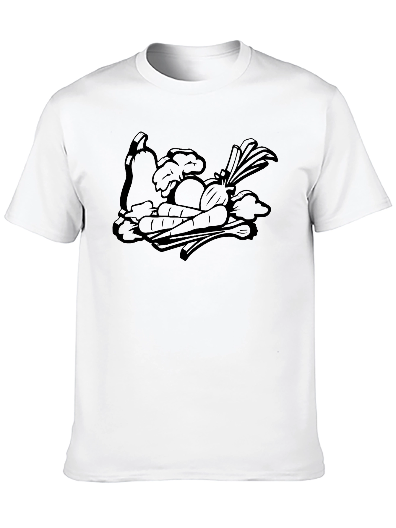 Whimsical Veggie Patch Graphic Tee - Black