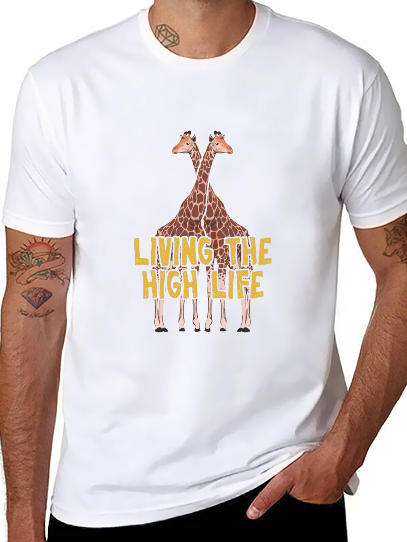 Living the High Life Giraffe T-Shirt