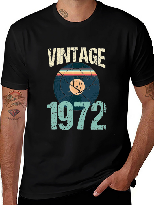 Vintage 1972 T-Shirt - Retro Record Design