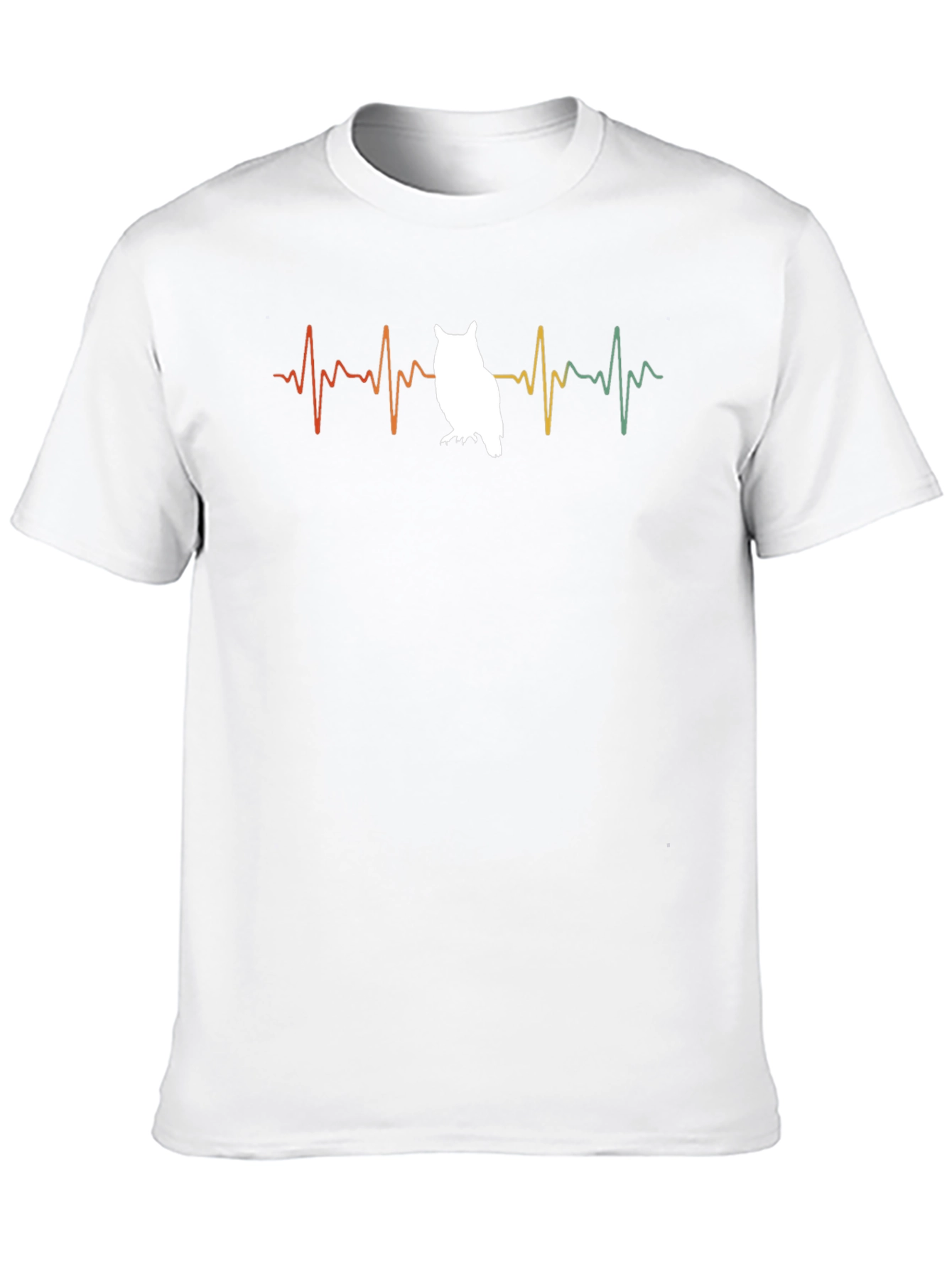 Owl Heartbeat T-Shirt - Black Cotton Tee