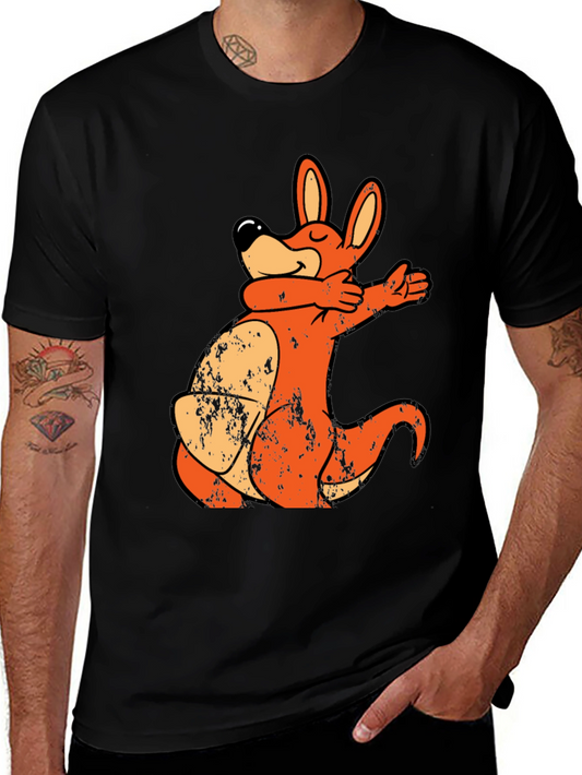 Cartoon Kangaroo Dab T-Shirt - Unique Design