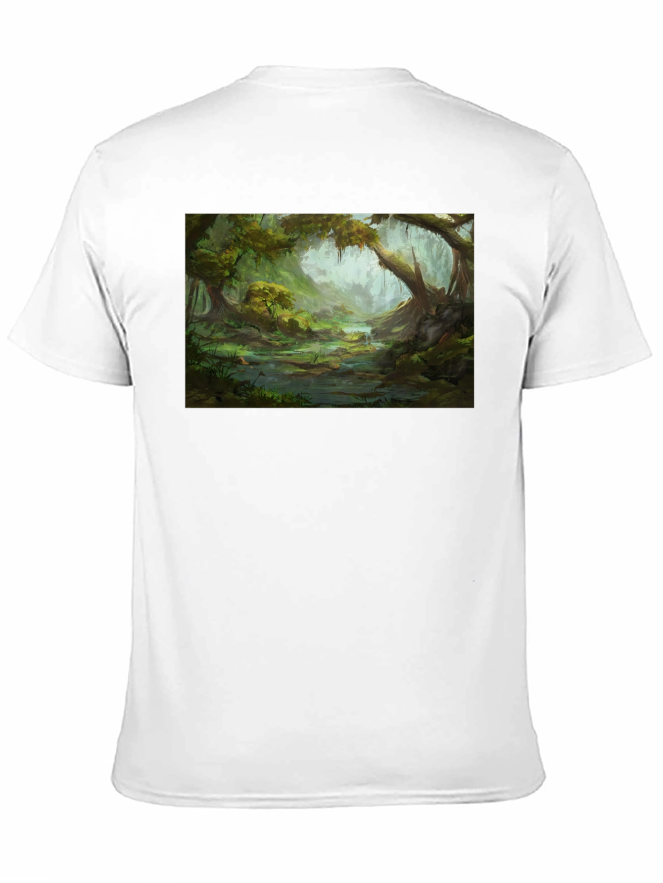 Swamp Landscape Graphic Tee - Black Relaxed Fit
