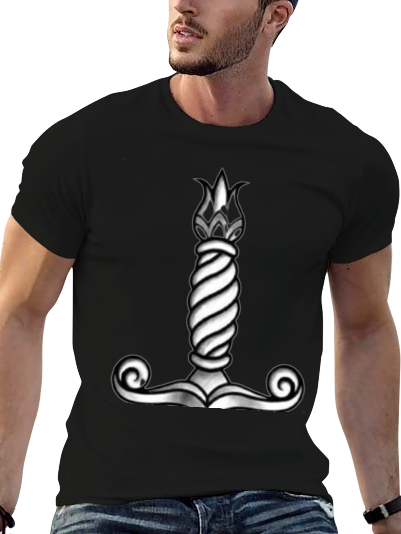 Viking Mjolnir Hammer Graphic Tee - Black
