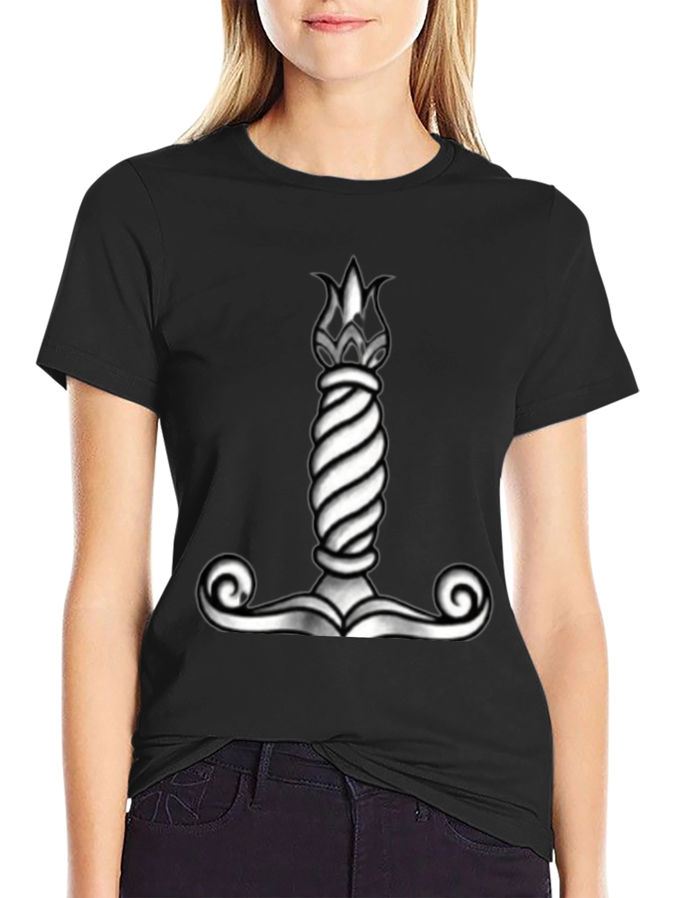 Viking Mjolnir Hammer Graphic Tee - Black