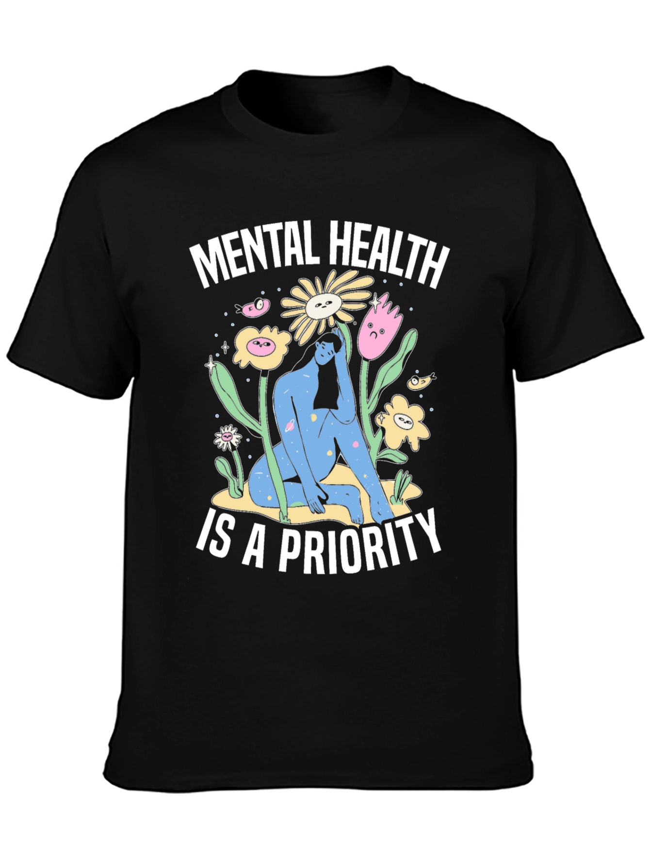Mental Health Priority T-Shirt - Unisex Black Tee