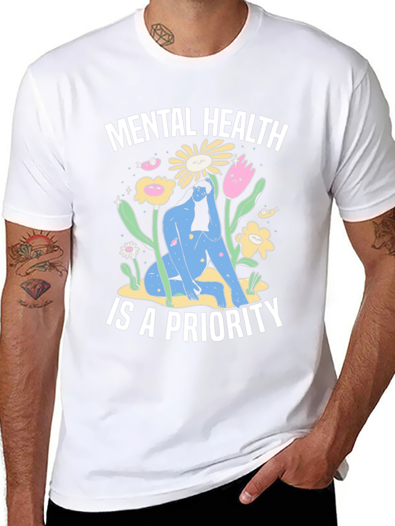 Mental Health Priority T-Shirt - Unisex Black Tee