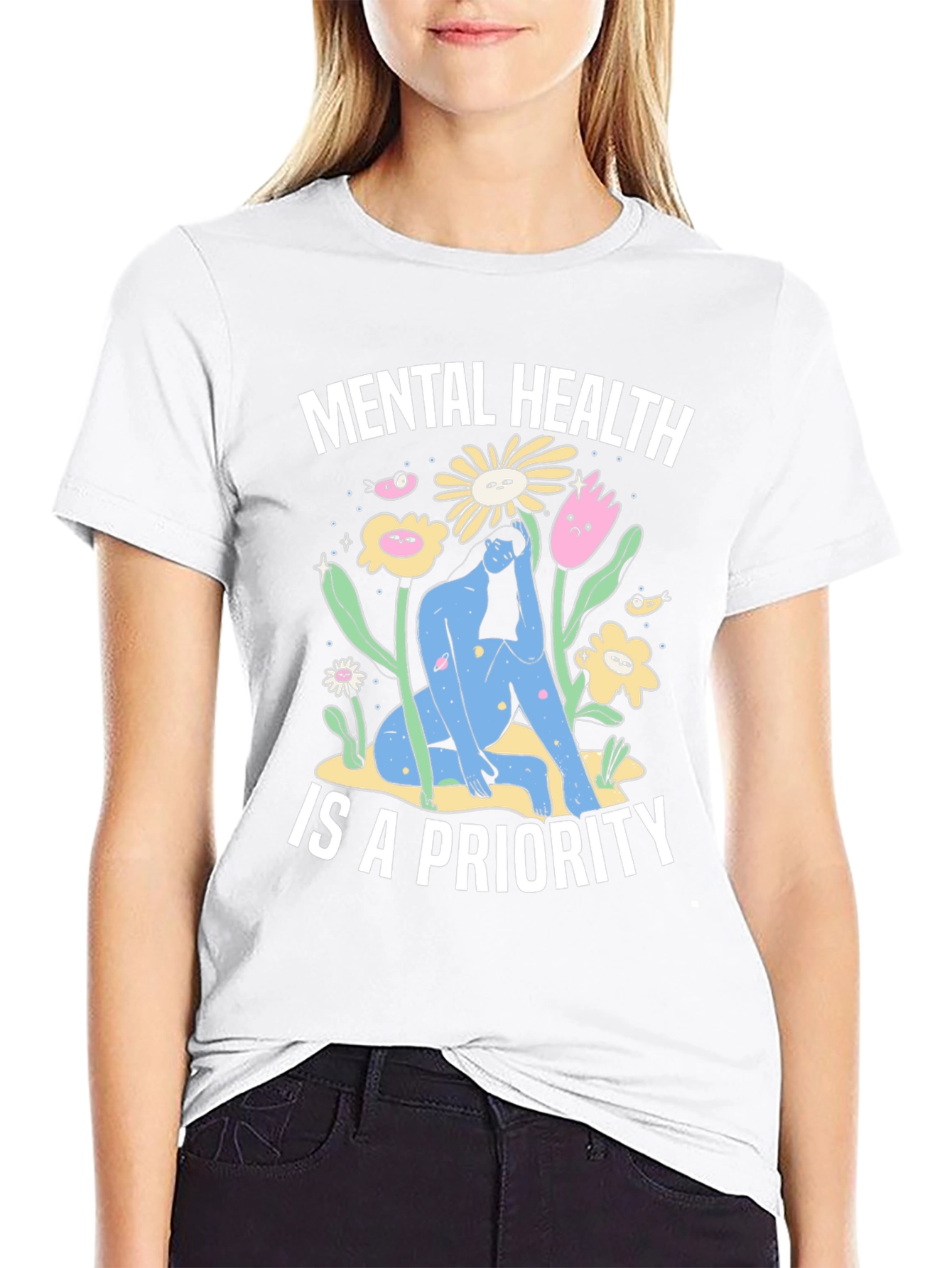 Mental Health Priority T-Shirt - Unisex Black Tee