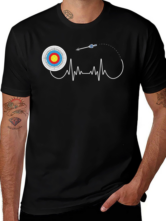 Archery Heartbeat T-Shirt - Target & Arrow Design